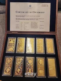Million Dollar Complete Ingot Collection 24k Gold Plated American Mint