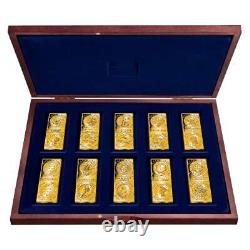 Million Dollar Ingot Set Ten 24K Gold Ingots History's Most Valuable Gold Coins