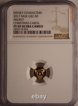 NIUE DISNEY. 5 GRAM GOLD $2.5 COIN MICKEY MOUSE SHORT FILMS NGC PF69s & PF70s