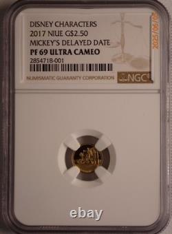 NIUE DISNEY. 5 GRAM GOLD $2.5 COIN MICKEY MOUSE SHORT FILMS NGC PF69s & PF70s
