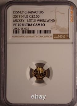 NIUE DISNEY. 5 GRAM GOLD $2.5 COIN MICKEY MOUSE SHORT FILMS NGC PF69s & PF70s