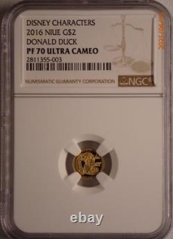 NIUE DISNEY. 5 GRAM GOLD $2 COIN MICKEY MOUSE & FRIENDS NGC PF70s