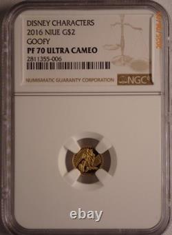 NIUE DISNEY. 5 GRAM GOLD $2 COIN MICKEY MOUSE & FRIENDS NGC PF70s