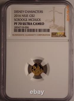 NIUE DISNEY. 5 GRAM GOLD $2 COIN MICKEY MOUSE & FRIENDS NGC PF70s