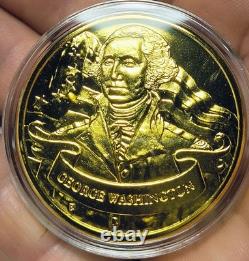 New Franklin Mint 24K Gold-Plated Founding Fathers 7-Piece Coin Collection Set