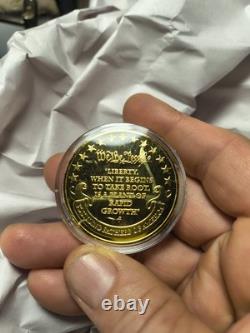 New Franklin Mint 24K Gold-Plated Founding Fathers 7-Piece Coin Collection Set