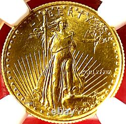 Ngc Ms-64! 1989 $10 1/4 Quarter Oz Gold Eagle