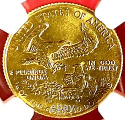 Ngc Ms-64! 1989 $10 1/4 Quarter Oz Gold Eagle