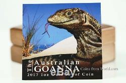 Niue 2017 100$ Remarkable Reptiles Australian Goanna 5 1oz Gold Proof Coin