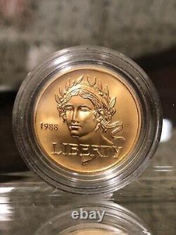 OLYMPICS LIBERTY 1988-W $5 Gold A STUNNING GEM BU USA COMMEMORATIVE. 2420 AGW