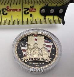 ONLY 5000 minted Rare American Commemorative Coin 9/11 24K Gold Plated US COA
