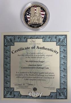 ONLY 5000 minted Rare American Commemorative Coin 9/11 24K Gold Plated US COA