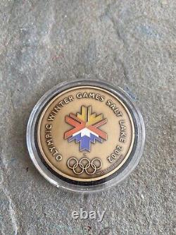 Olympic Winter Games Commemorative Coin Medallion 2002 Gold Salt Lake City