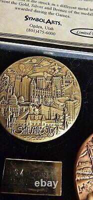 Olympic Winter Games Commemorative Coin Medallion 2002 Salt Lake City Set With COA