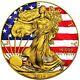 Patriotic Liberty Flag 2016 1 Oz American Silver Eagle Coin Color 24k Gold