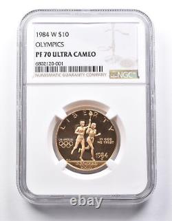 PF70 UCAM 1984-W $10 Olympic Torch Runner Gold Commemorative NGC 7257