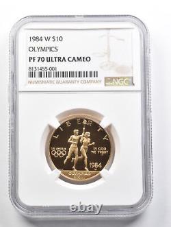 PF70 UCAM 1984-W $10 Olympic Torch Runners Gold Commemorative NGC 3431