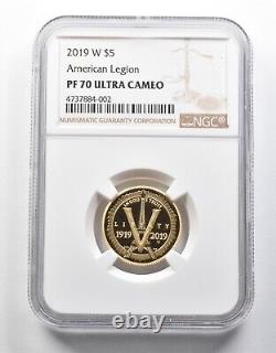 PF70 UCAM 2019-W $5 American Legion Gold Commemorative NGC 2065