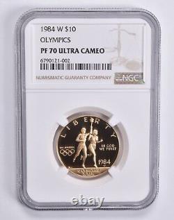 PF70 UCam 1984-W $10 Olympic Commemorative Gold 10 Dollar NGC Brown Label