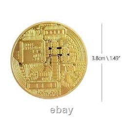 Physical Bitcoin Commemorative Coin Gold Color Collection Collectible NEW