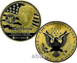 President Donald Trump Crystal Inlaid Commemorative Coin Proof Value $199.95