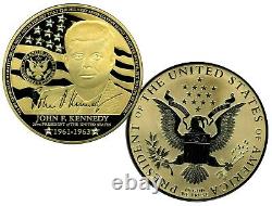 President John F. Kennedy Crystal Inlaid Commemorative Coin Proof Value $199.95