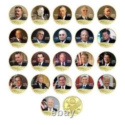 Presidents Of The United States Of America 46 Pcs Gold Coin Collection USA