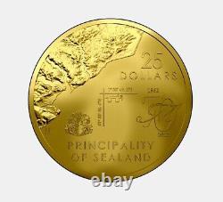 Prince Michael of Sealand 24K Gold-plated. 925 Silver Commemorative Coin