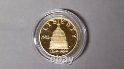 Proof 1989-W Bicentennial of Congress $5 Gold Commemorative 0.24187 oz Gold