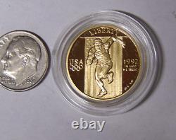 Proof 1992-W Olympic $5 Gold Commemorative 0.24187 oz Gold No Box or COA