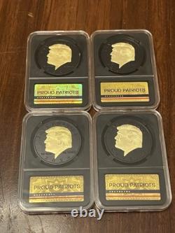 Proud Patriots Donald Trump 2024 US Commemorative Coin 4 Coins 24k Gold Plated