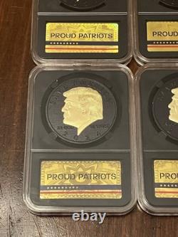 Proud Patriots Donald Trump 2024 US Commemorative Coin 4 Coins 24k Gold Plated
