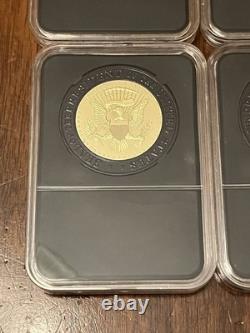 Proud Patriots Donald Trump 2024 US Commemorative Coin 4 Coins 24k Gold Plated