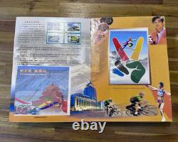 RARE 2008 Beijing Great Olympics Commemorative Book & Gold Display Plate Bundle