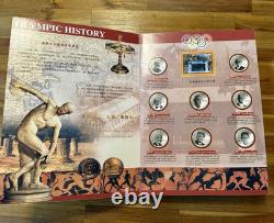 RARE 2008 Beijing Great Olympics Commemorative Book & Gold Display Plate Bundle