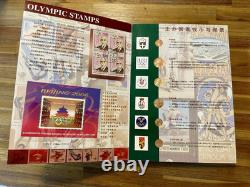 RARE 2008 Beijing Great Olympics Commemorative Book & Gold Display Plate Bundle