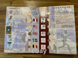 RARE 2008 Beijing Great Olympics Commemorative Book & Gold Display Plate Bundle