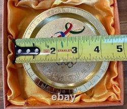 RARE 2008 Beijing Great Olympics Commemorative Book & Gold Display Plate Bundle
