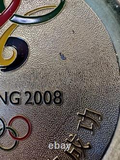 RARE 2008 Beijing Great Olympics Commemorative Book & Gold Display Plate Bundle