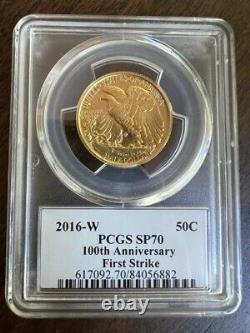 RARE 2016-W Gold Walking Liberty Half Dollar Moy Signed Coin PCGS SP70 50C