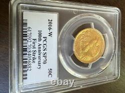 RARE 2016-W Gold Walking Liberty Half Dollar Moy Signed Coin PCGS SP70 50C