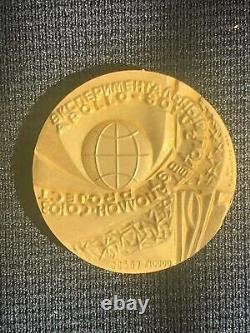 RARE. 999 1oz Fine Gold 1975 Apollo Soyuz USRR Commemorative Coin Medal Bullion