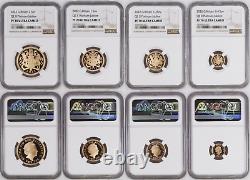 RARE Queen Elizabeth II 2022 Platinum Jubilee 4-Coin Gold Sovereign PF70 Set