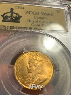RCM gold hoard 6 coin set- 1912-1914 PCGS MS63