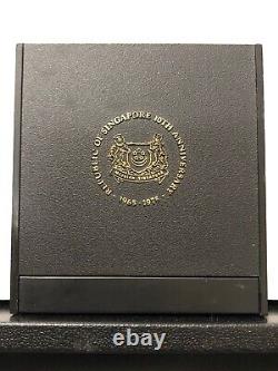 SINGAPORE REPUBLIC 1965-1975 10th COMMEMORATE ANNIVERSARY-IN MINT ISSUED CASE