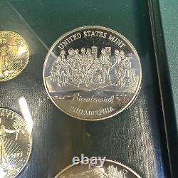 SUPERB GEM BU PROOF 1993 5-Coin Proof Gold & Silver Philadelphia Set (withOGP)