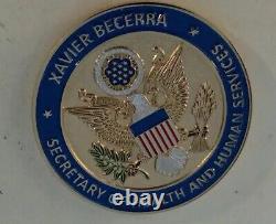 Secretary of Health and Human Services Xavier Becerra Challenge Coin Gold and En