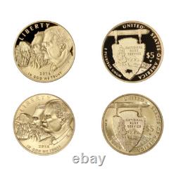 Set of 2 2016-W $5 US Gold 100th Anniv. National Park Service Proof & Unc with OGP