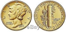 Set of 3 U. S. Mint 2016-W Coins Mercury Dime, Standing Liberty, Walking Liberty