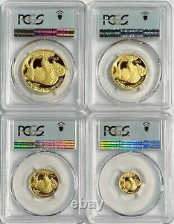 Set of 4 2008-W Gold Buffalo Black Diamond PCGS PR70DCAM Consecutive Serial #s